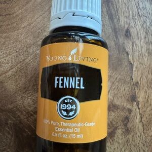 Young Living Fennel Essential Oil in Amber and White